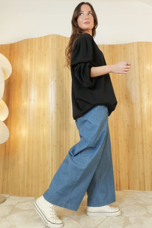 Nova Puff Sleeve Sweatshirt Black  /10=